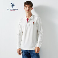 U.S. POLO ASSN. 男长袖POLO衫 长袖纯棉春秋季T恤 ATXMQ-50961 纯白色 180/XL