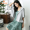 多拉美睡衣女春夏季性感吊带裙两件套可外穿长裙睡裙 DL812069 绿色 XL