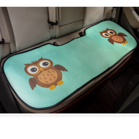 紫风铃 汽车坐垫夏季3D卡通无靠背冰丝汽车座垫四季通用单张长条 防滑免绑办公座椅垫KT 三人长垫 猫头鹰
