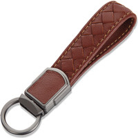 正牌(zobo)汽车钥匙扣羊皮匙绳360°旋转便携式钥匙圈 汽车挂饰商务礼品生日礼物 ZB-910A棕色