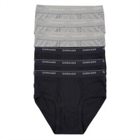 GIORDANO 佐丹奴 内衣男式内裤 内衣裤六条装宽橡筋腰三角内裤 011770140011305 黑/灰加加大码(180/94A)