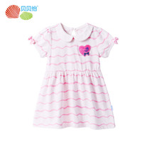 贝贝怡 Bornbay娃娃领连衣裙夏季女宝宝短袖裙子公主裙172Q089 浅粉 4岁/身高110cm