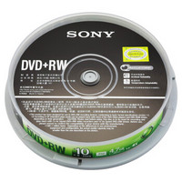 索尼（SONY）DVD+RW 光盘/刻录盘 1-4速4.7G 桶装10片 可擦写 空白光盘