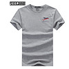 吉普(JEEP)短袖T恤男士青年商务休闲薄款透气圆领棉质2018夏季新品CHH113 灰色 XL
