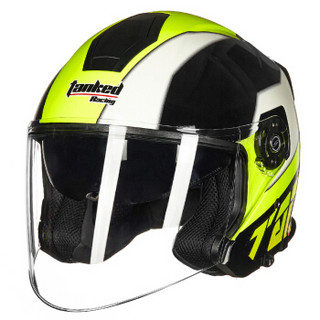 坦克（Tanked Racing）摩托车头盔电动电瓶车头盔双镜片 T597四季通用 XXL码 荧光黄 迪斯