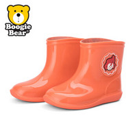 Boogie Bear韩国儿童雨鞋男童防滑雨鞋卡通女童雨靴宝宝雨鞋幼儿园儿童水鞋 BB181R0105魔法师橙色26