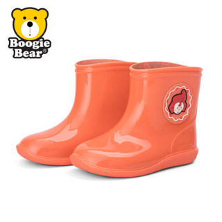 Boogie Bear韩国儿童雨鞋男童防滑雨鞋卡通女童雨靴宝宝雨鞋幼儿园儿童水鞋 BB181R0105魔法师橙色23