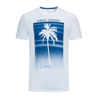 ARMANI EXCHANGE阿玛尼奢侈品男士短袖针织T恤衫3ZZTBL-ZJA5Z WHITE-1100 XL