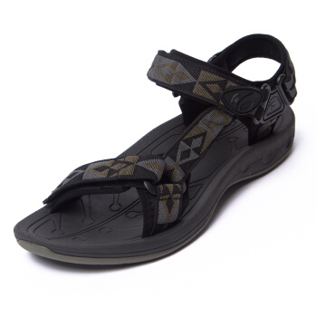 TOREAD 探路者 沙滩鞋  男女士织带凉鞋 防滑涉水鞋 TFGG81717 黑色/军绿（男） 43