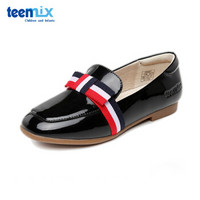 天美意（TEENMIX）童鞋女童鞋时尚公主鞋儿童彩色织带单鞋DX0267 黑色 29码