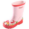 hugmii 儿童雨鞋男童女童卡通防滑雨靴小孩水鞋 粉色蘑菇 24码/17cm