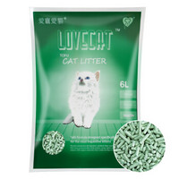 LOVECAT 绿茶豆腐猫砂6L 植物猫沙豆腐砂无尘除臭吸水易结团猫咪用品非膨润土