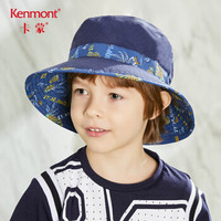 卡蒙（Kenmont）km-4633 6-9岁儿童防紫外线渔夫帽可折叠遮阳帽男童防晒透气双面可戴 墨蓝色 均码 54cm