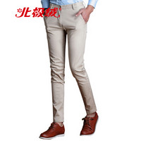 北极绒（Bejirong）休闲裤 薄款商务青年棉弹力修身直筒长裤 1602 米白色 29