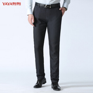 鸭鸭（YAYA）西裤男商务正装裤修身长裤子抗皱免烫 灰色西裤 深灰色 35