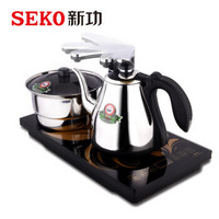 新功（SEKO）电热水壶 304不锈钢 智能全自动上水电茶炉 烧水壶 F90 0.8L电水壶 黑色