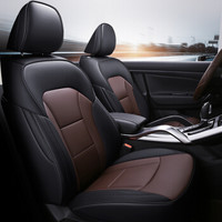 紫风铃 吉利博越专车专用汽车坐垫 原车线条订制汽车座垫全包围四季通用皮革汽车座套 现货 黑咖色-标准版