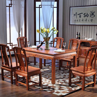 粤顺红木餐桌 缅花实木餐桌 中式餐桌MZ01