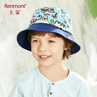 卡蒙（Kenmont）km-4620 3-6岁宝宝渔夫帽夏薄款儿童遮阳帽大檐帽纯棉可折叠盆帽男孩 天使蓝 均码 52cm