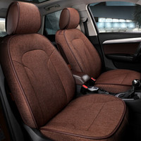 紫风铃 奥迪Q3专用汽车坐垫 仿亚麻布艺全包围专车专用订制原车纹路汽车座垫四季通用汽车座套G32红棕-标准版