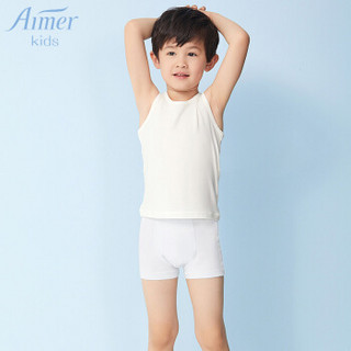 Aimer kids爱慕儿童内衣裤棉氨纶中腰平角裤儿童学生内衣 AK223M82米白色120