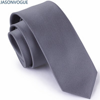 JASONVOGUE 杰尚维格 领带男士商务休闲结婚新郎纯色手打6CM小领带七夕礼盒装 深灰色