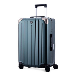 GENVAS 君华仕 拉杆箱 24英寸窄边框旅行箱 时尚轻盈铝框箱行李箱 TSA海关密码锁 G-1202-243 绿色