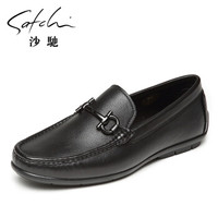 SATCHI 沙驰 男士牛皮舒适套脚商务休闲鞋 40782035Z