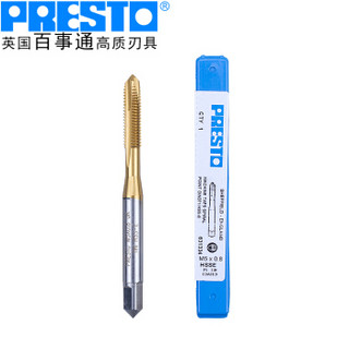 百事通（PRESTO）进口含钴镀钛先端丝攻M4.0X0.7直槽丝锥