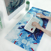 EXCO 宜适酷 梦幻鲸鱼鼠标垫超大号桌垫笔记本电脑办公可爱卡通动漫锁边游戏键盘垫书桌垫14683