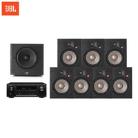 杰宝 JBL Studio 2 6IW+天龙X1400 音响 音箱 家庭影院 7.1声道 功放 嵌入式 吸顶喇叭 防潮 蓝牙 立体环绕声