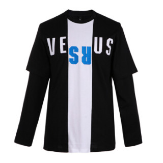 VERSACE 范思哲 奢侈品男士棉质圆领字母logo长袖T恤衫 BU90638A BJ10388 B1008