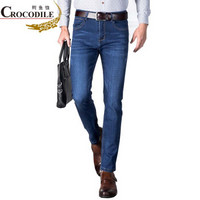 鳄鱼恤（CROCODILE）牛仔裤 男士修身直筒弹力小脚裤男 N018 蓝色 34