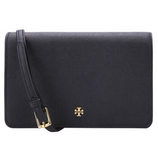 TORY BURCH 汤丽柏琦 侈品 TB女包 黑色皮质单肩斜挎包 49126-001