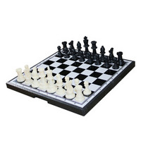 盛玉 国际象棋黑白色磁性可折叠便携成人儿童学生培训教学用棋 小号
