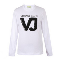 VERSACE JEANS 范思哲 奢侈品 男士白色棉质圆领logo长袖T恤衫 B3GSA72B 36591 003 XL码
