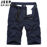 吉普（JEEP）短裤 男装短裤宽松休闲户外沙滩裤大码五分裤男 WGQ0225 深蓝色 34