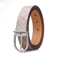 梦特娇(MONTAGUT)皮带女针扣韩版印花腰带时尚百搭牛仔装饰裤带R243238071A米白