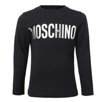 MOSCHINO KIDS 莫斯奇诺 奢侈品童装 18秋冬新款 男童黑色棉质长袖T恤 HTM01P LAA07 60100 10A