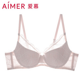 Aimer 爱慕 内衣爱链4/4三明治薄模杯文胸聚拢调整型大码全罩杯胸罩女士内衣 AM111801 灰粉色 B75