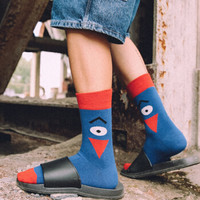 顶瓜瓜袜子男潮男长袜男士高帮袜子男生中筒袜棉袜潮流韩版嘻哈街头欧美滑板袜ins袜子网红潮流男袜蓝色眼睛