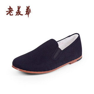 laomeihua 老美华 传统手工牛皮底注胶款舒适一脚蹬布鞋 171501009