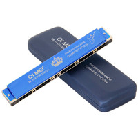 QIMEI 奇美 28孔复音口琴黑霸王专业演奏口琴C调(宝石兰/眼镜盒装)