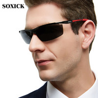 索西克 SOXICK 墨镜男运动偏光太阳镜自营 驾驶镜眼镜3618-1 红色