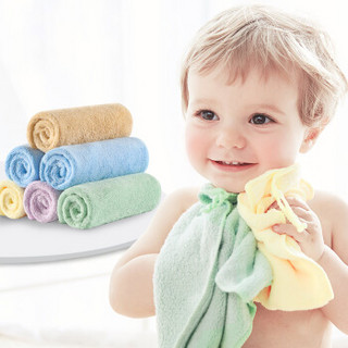 卡伴 (Curbblan) 婴儿毛巾宝宝小方巾口水巾儿童洗澡毛巾6条装 男童组