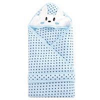 童颜 婴儿抱被 新生儿多功能针织棉包被子睡袋  蓝色小兔