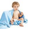 卡伴 (Curbblan) 婴儿浴巾微米吸水新生儿宝宝洗澡大毛巾 蓝色100*120cm
