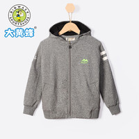 大黄蜂 BIG WASP男童装 儿童休闲运动外套春季新款小学生修身连帽上衣668361404黑灰 130