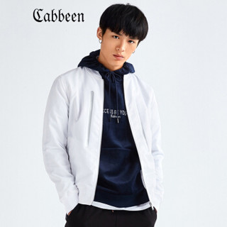 CABBEEN 卡宾 男装时尚白色棒球领青年夹克衫秋外套潮流帅气简约上衣B 3183138528