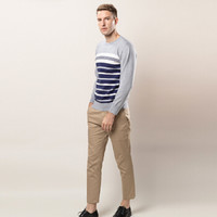 海之宁 秋衣秋裤男士基础保暖加厚内衣加绒圆领简约冬季打底棉毛衫套装 7006浅麻灰 170(L)